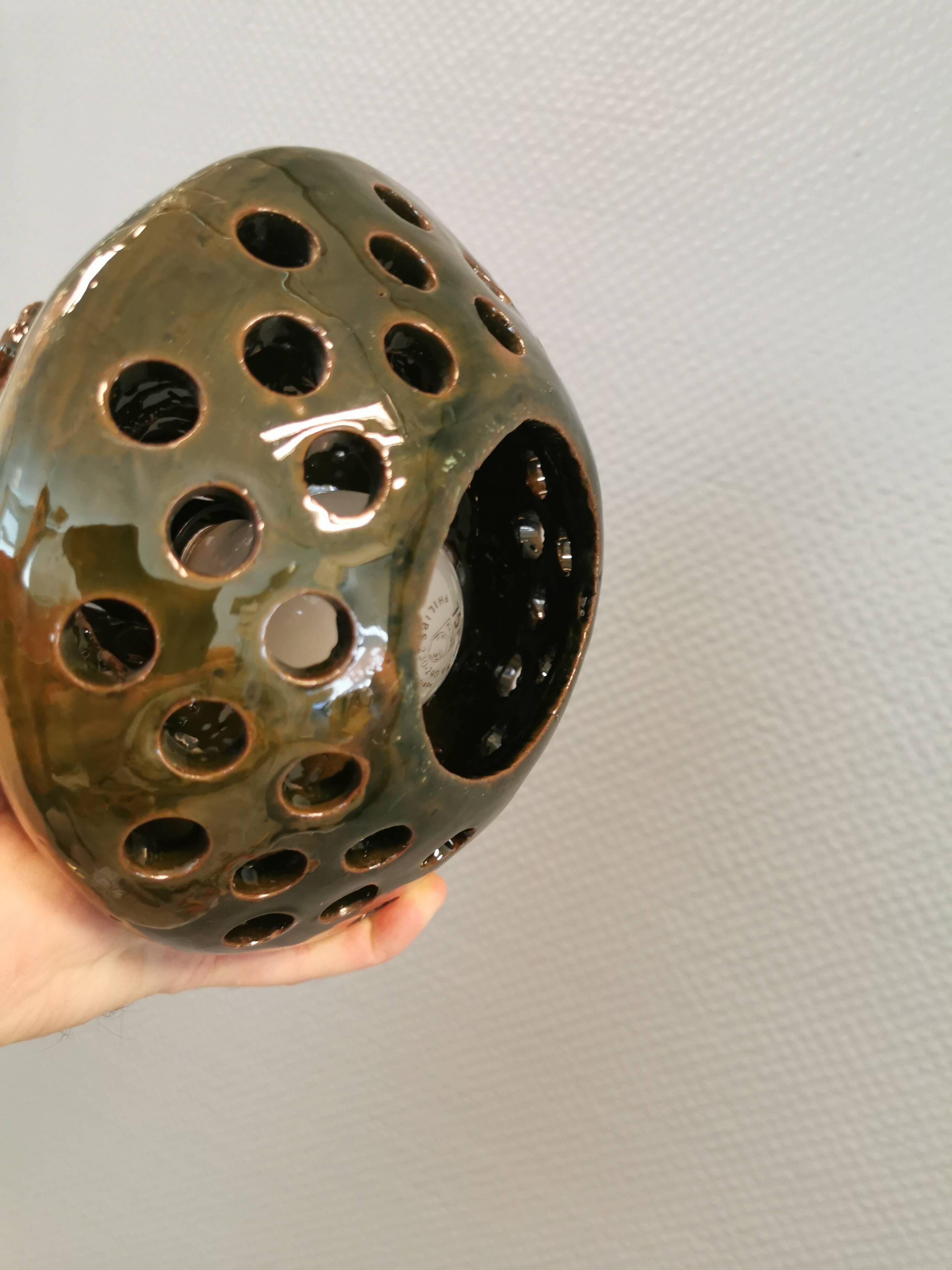 Small ceramic hanging lamp, Danish from the 1960s-1970s