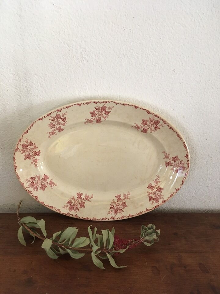 Oval dish Digoin Sarreguemines model "Margot"