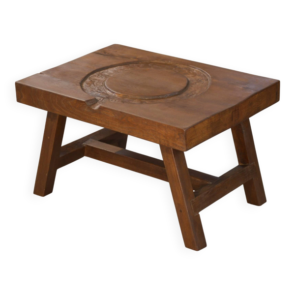 Table basse brutaliste en orme 1950’s