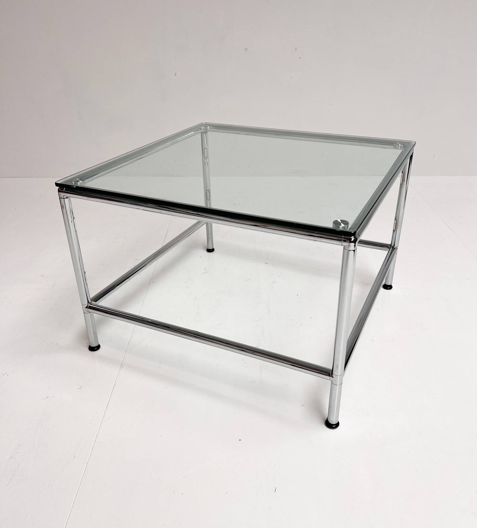 Square glass coffee table 71 x 71 cm, 1990s