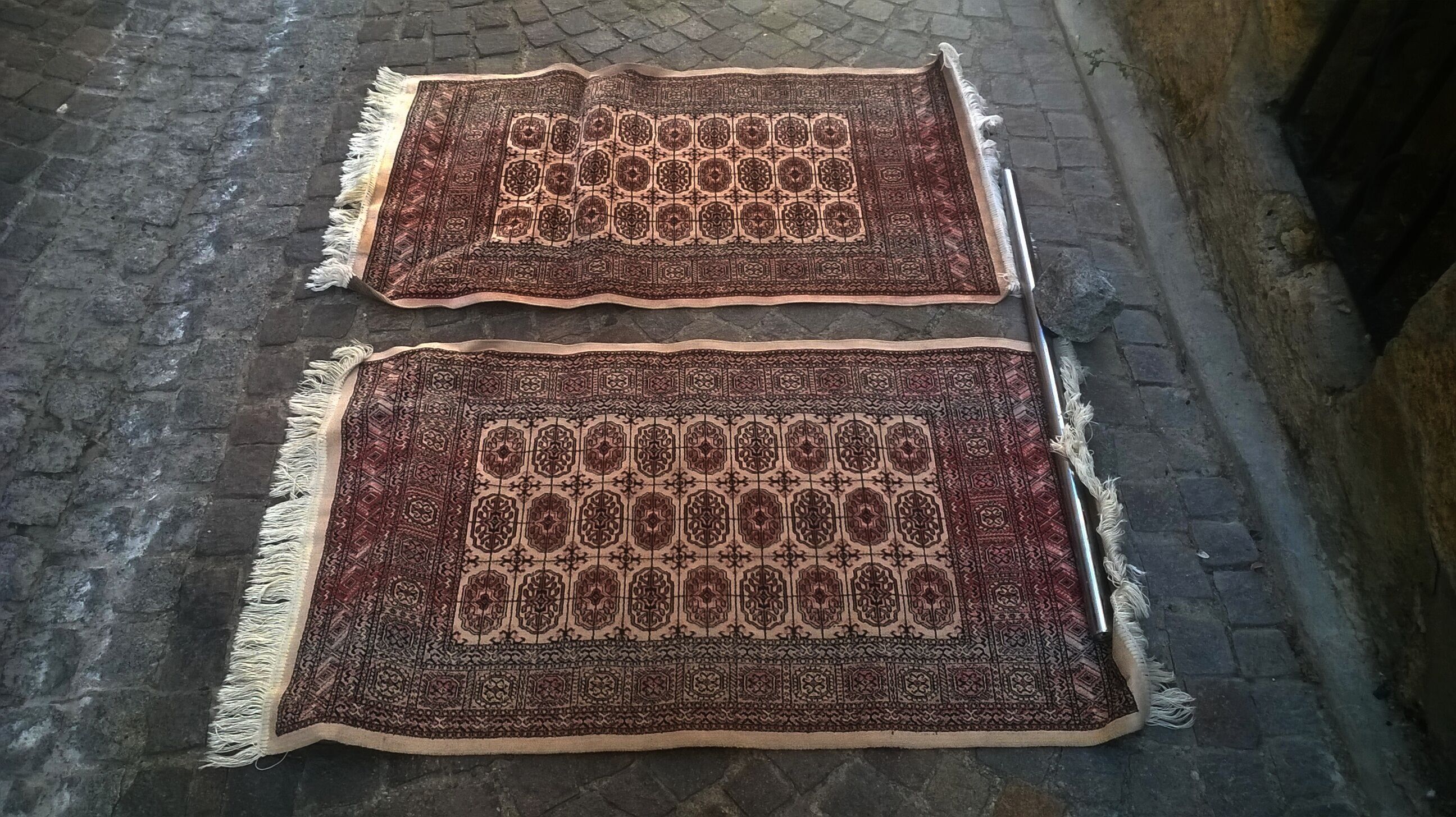 Pair of vintage carpets 112 x 68 cm