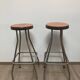 Paire de tabourets de bar metal chrome soudexvinyl circa 1970 design