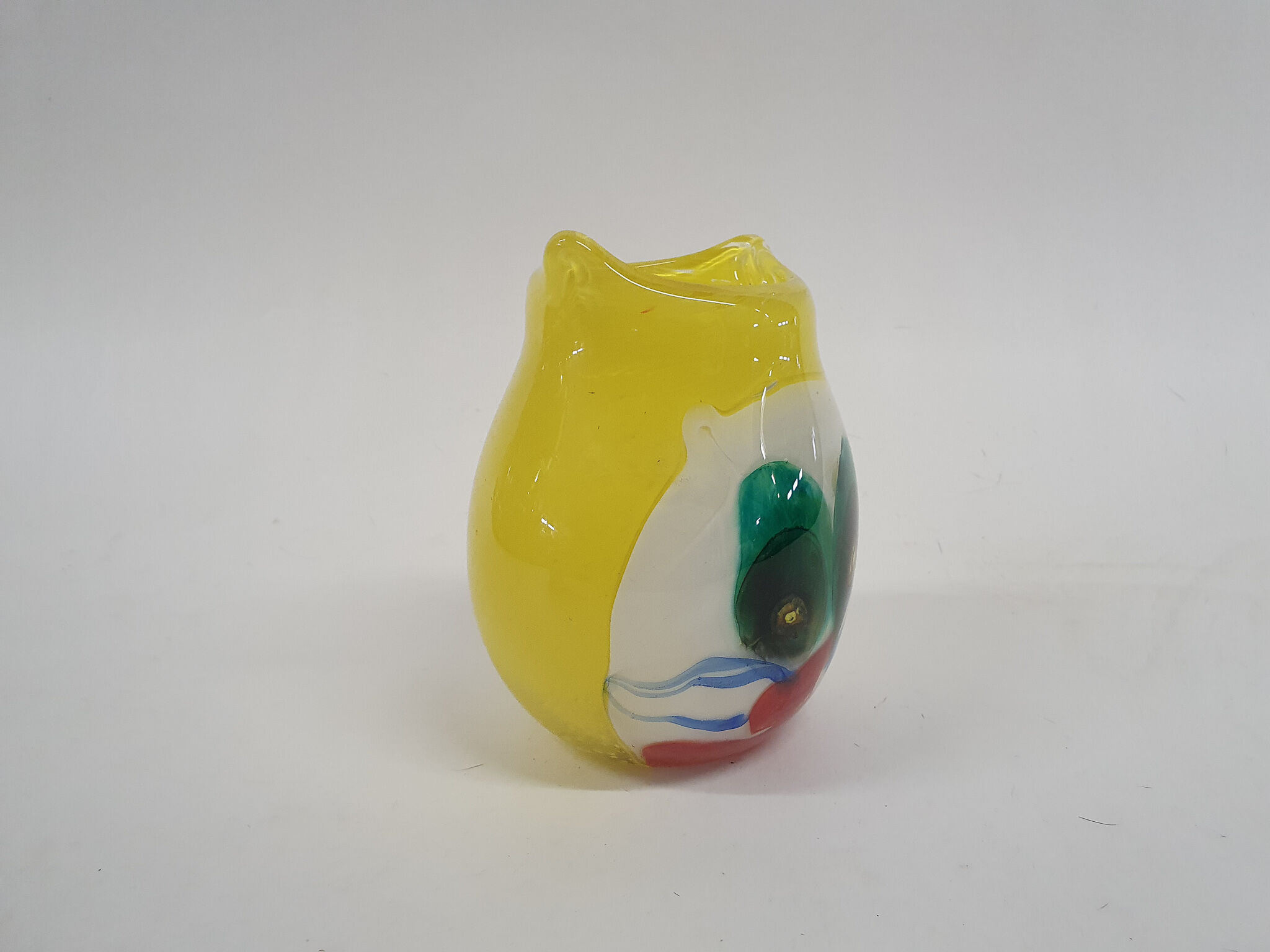 Glass vase with cat figure, Murano, Italy 1960's