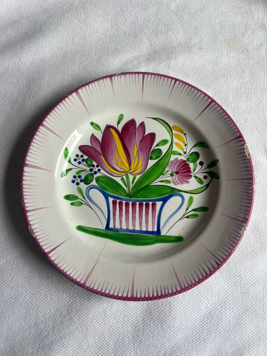 4 19th century Alsatian plates