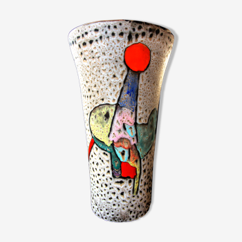 Vase abstrait forme libre signé Marius Bessone Vallauris c. 1950