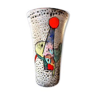 Large free-form abstract vase by Marius Bessone (Vallauris), c. 1950
