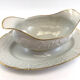 Gravy boat in white and golden porcelain Limoges flat Christmas feast
