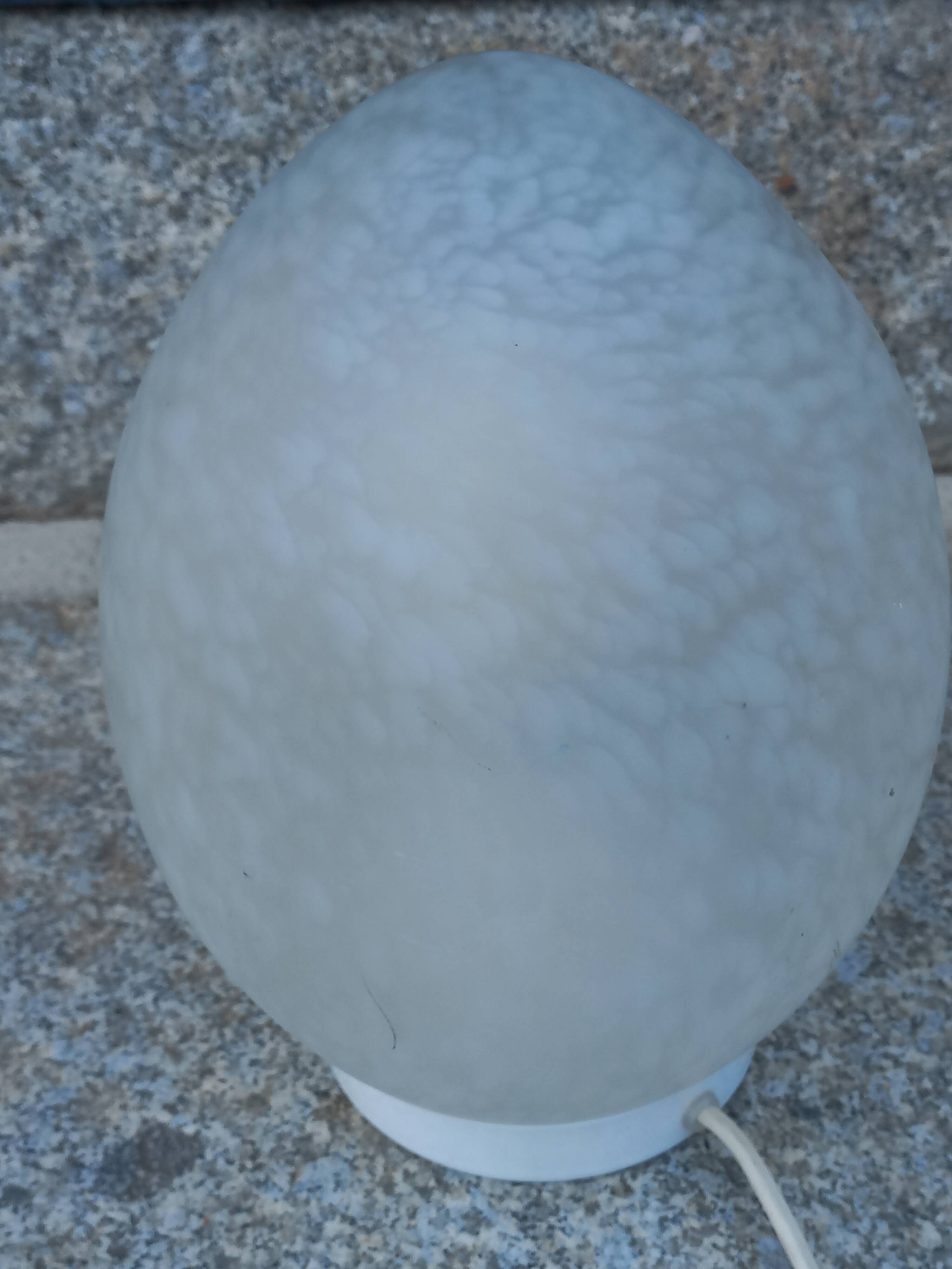 Speckled glass egg lamp by Vianne from the 1980s.