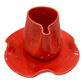 Set tasse mug nénuphar céramique artisanal pop rouge coquelicot
