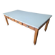 Large vintage convent table – 8 drawers – 200 cm