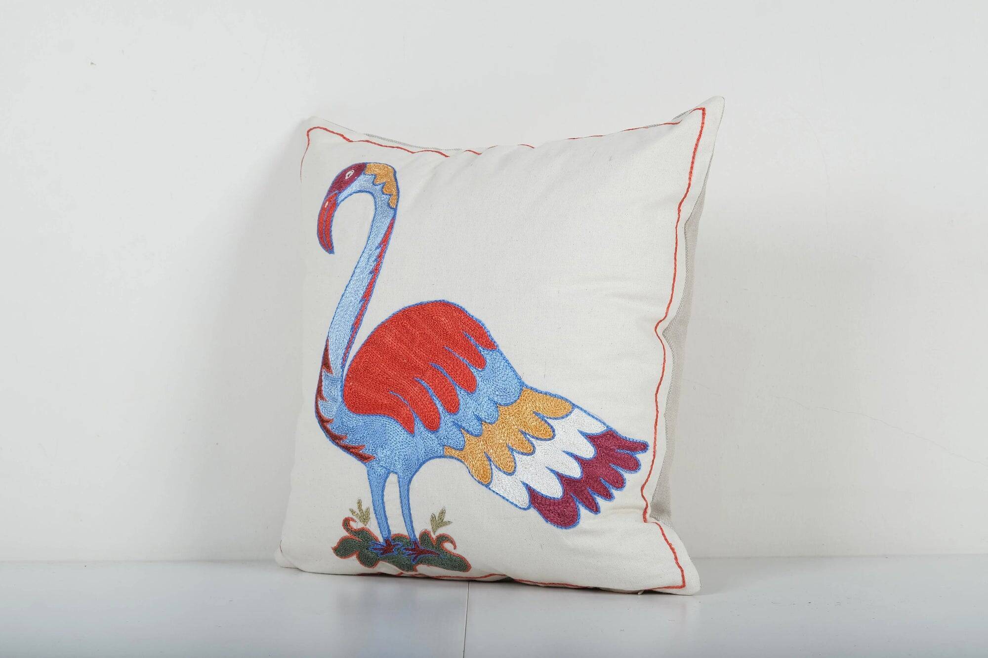 Vintage embroidered cushion cover 46x46 cm