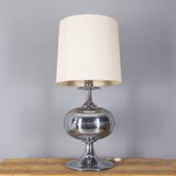 Large vintage 1970s table lamp in chromed metal, Italian design
