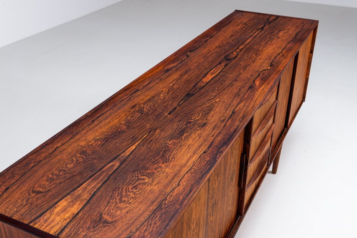 Scandinavian symmetric sideboard in rosewood Denmark 1960