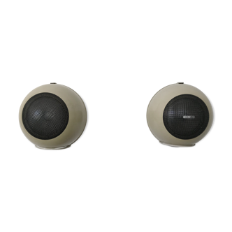Pair of 1970s Bouyer spherical wall speakers