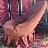 Pink velvet toad armchair