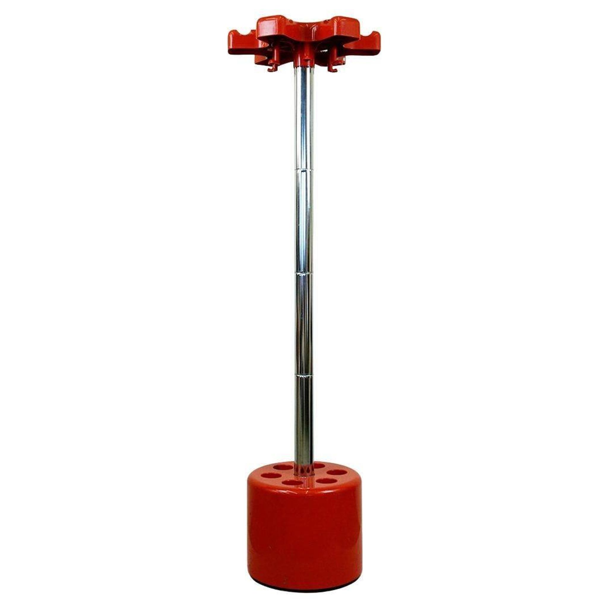 Red plastic and chrome coat rack VIP by Lucci and Orlandini for Velca Italy