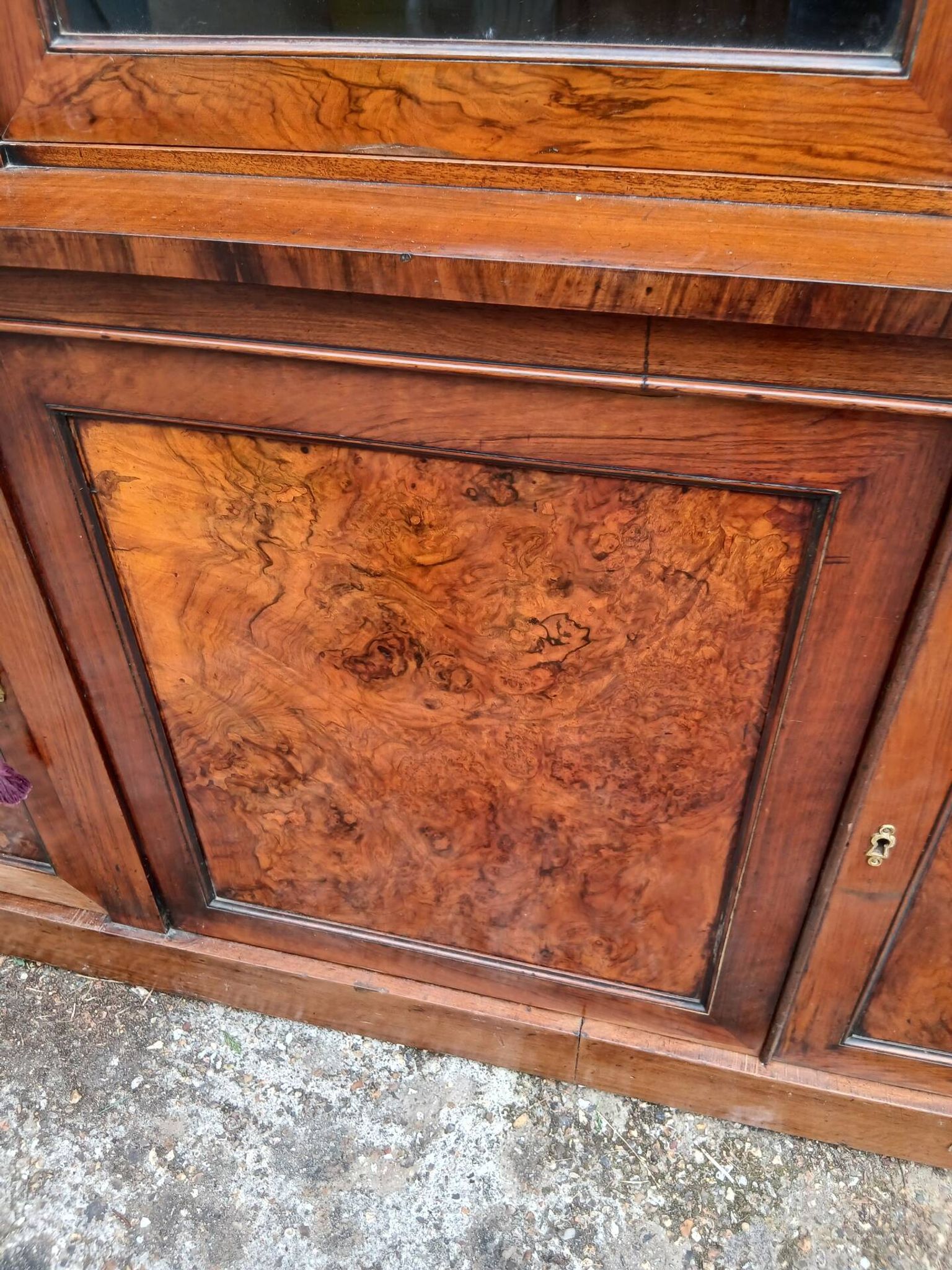 Large walnut shop library from the late 19th century.