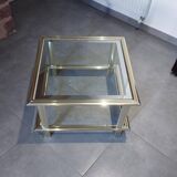 Vintage coffee table 1960s/1970s chrome and gold - Lancel house