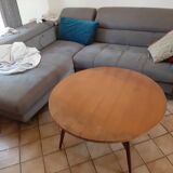 Vintage Scandinavian smorrebrod flip-up coffee table with system