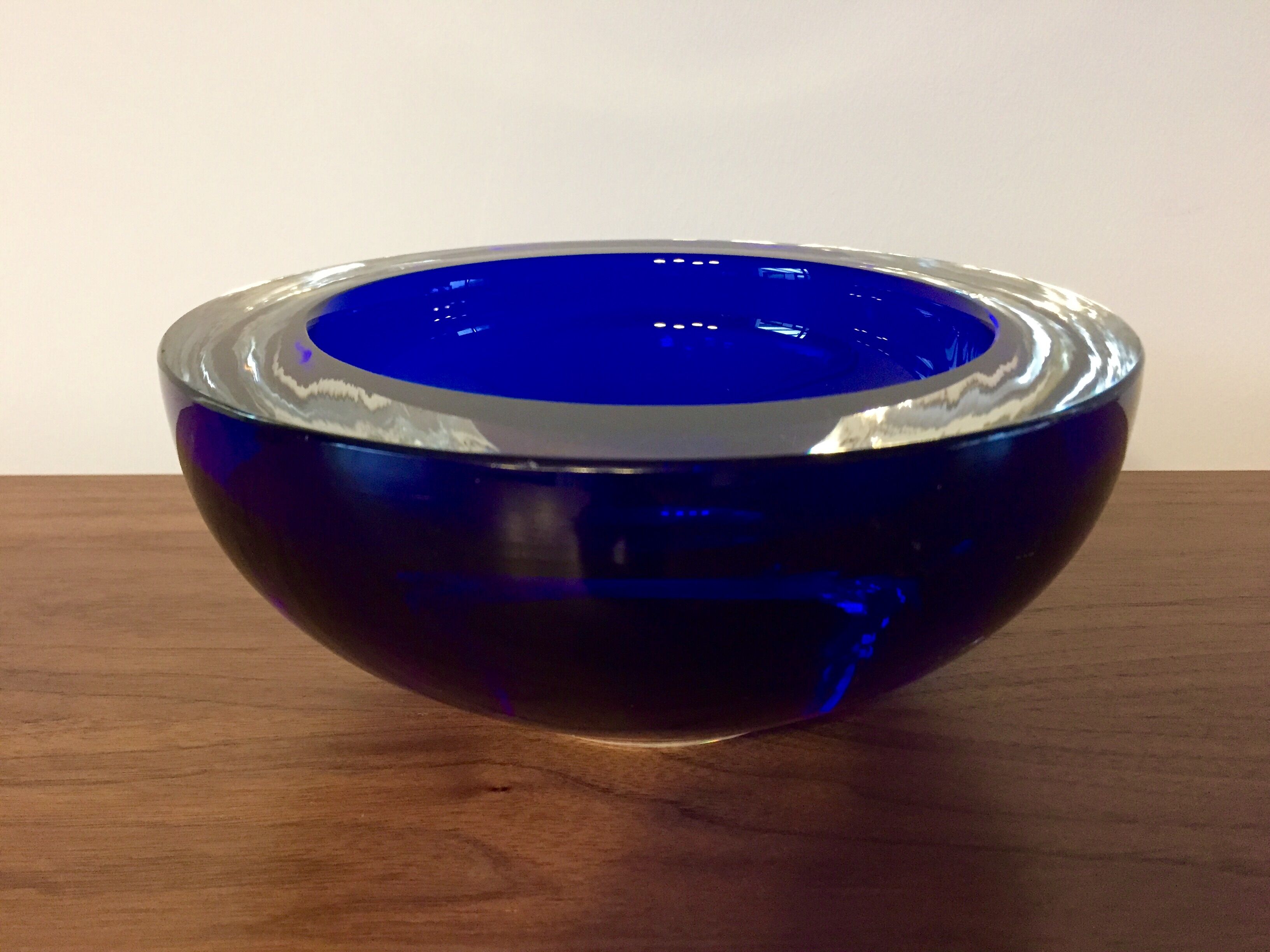 Signed and dated Murano glass ashtray