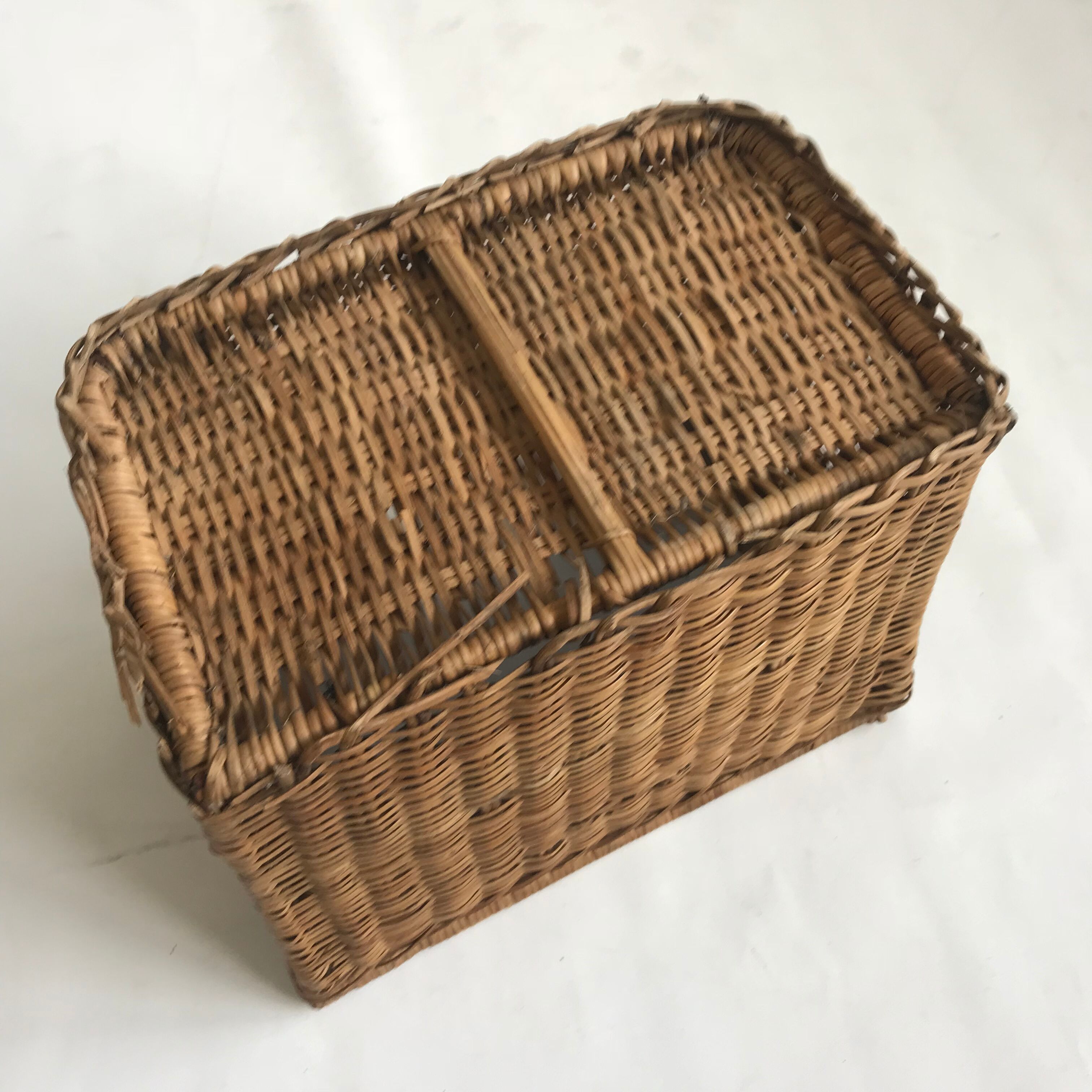 Wicker bike basket
