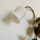 Floral wall light with 2 bulbs in brass and opaline, – 1950s/60s