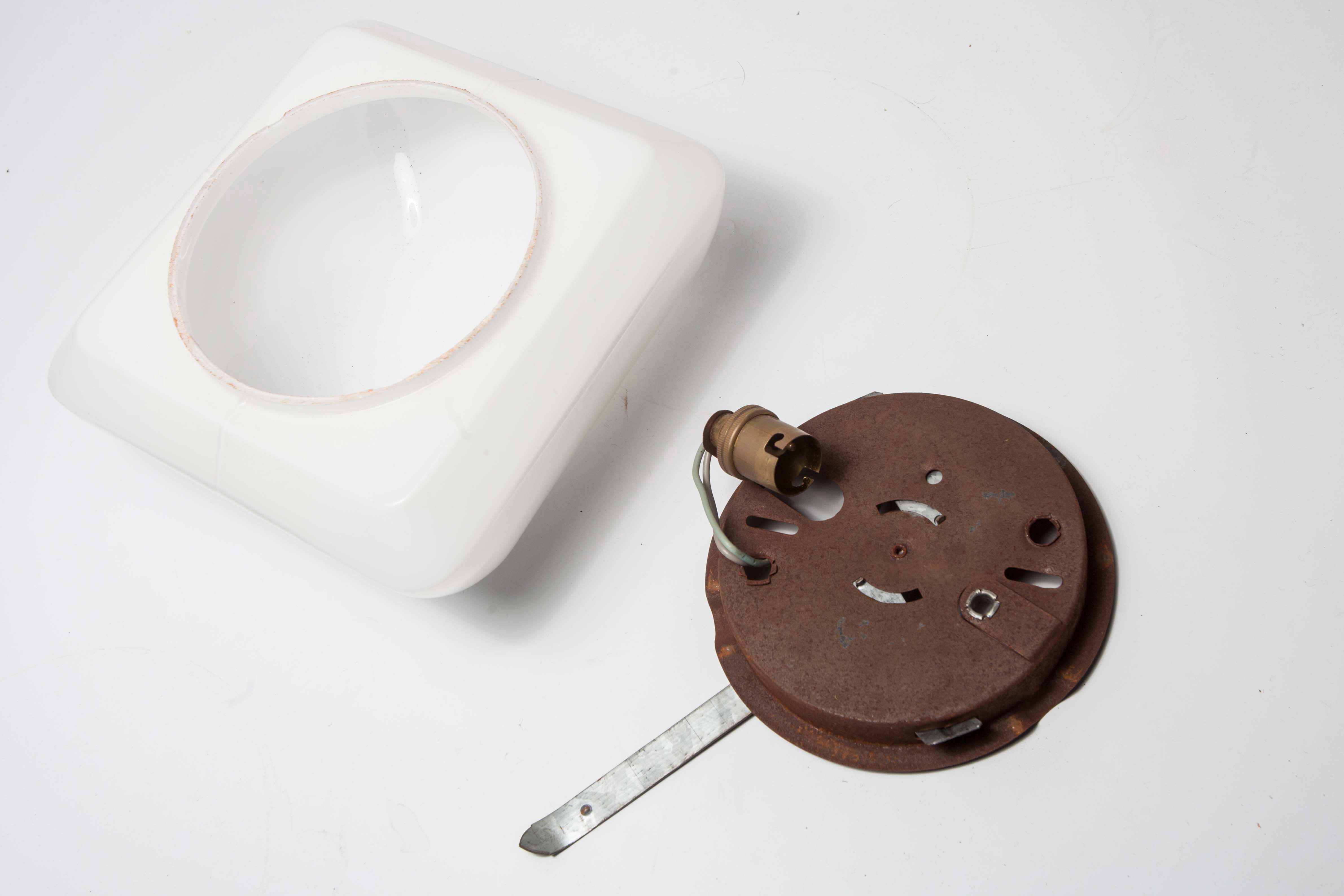 White opaline ceiling light, 60s