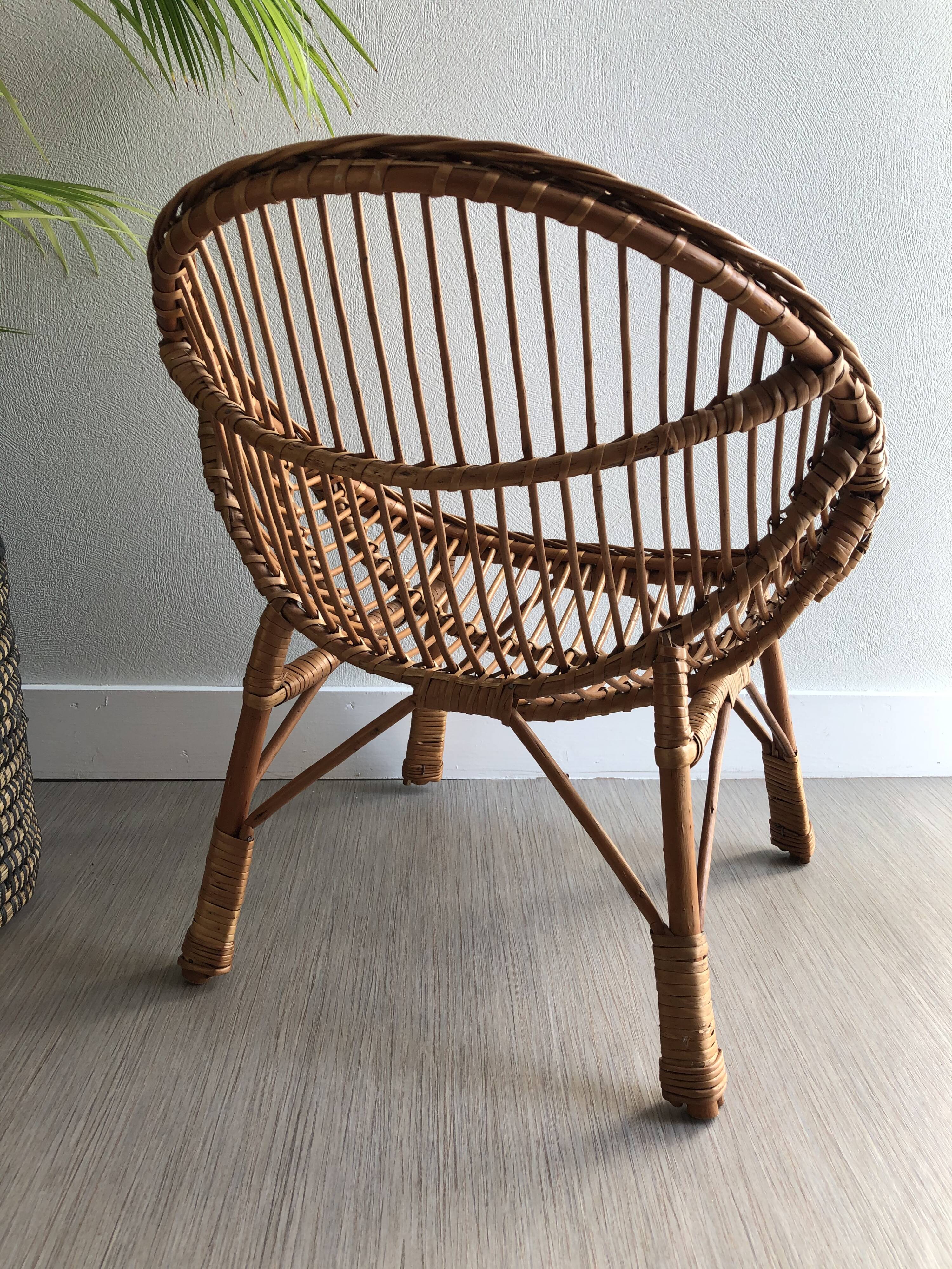 Vintage rattan armchair