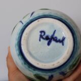 Antique vase with slip flowers signed