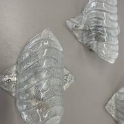 Set of 3 Murano Ice Glass Wall Lights/Sconces by FISCHER Leuchten, Germany, 1970