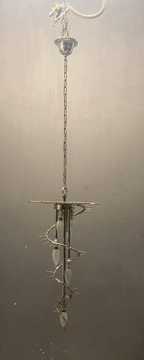 Italian Murano Glass Prism Spiral Chandelier