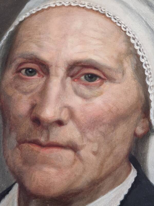 Charles Gislain (1826-1904) - Oil on oval canvas, Portrait of a Woman, 1887