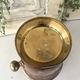 Ice Bucket, Enamel Red and Gold French Brass Champagne Cooler, Vintage