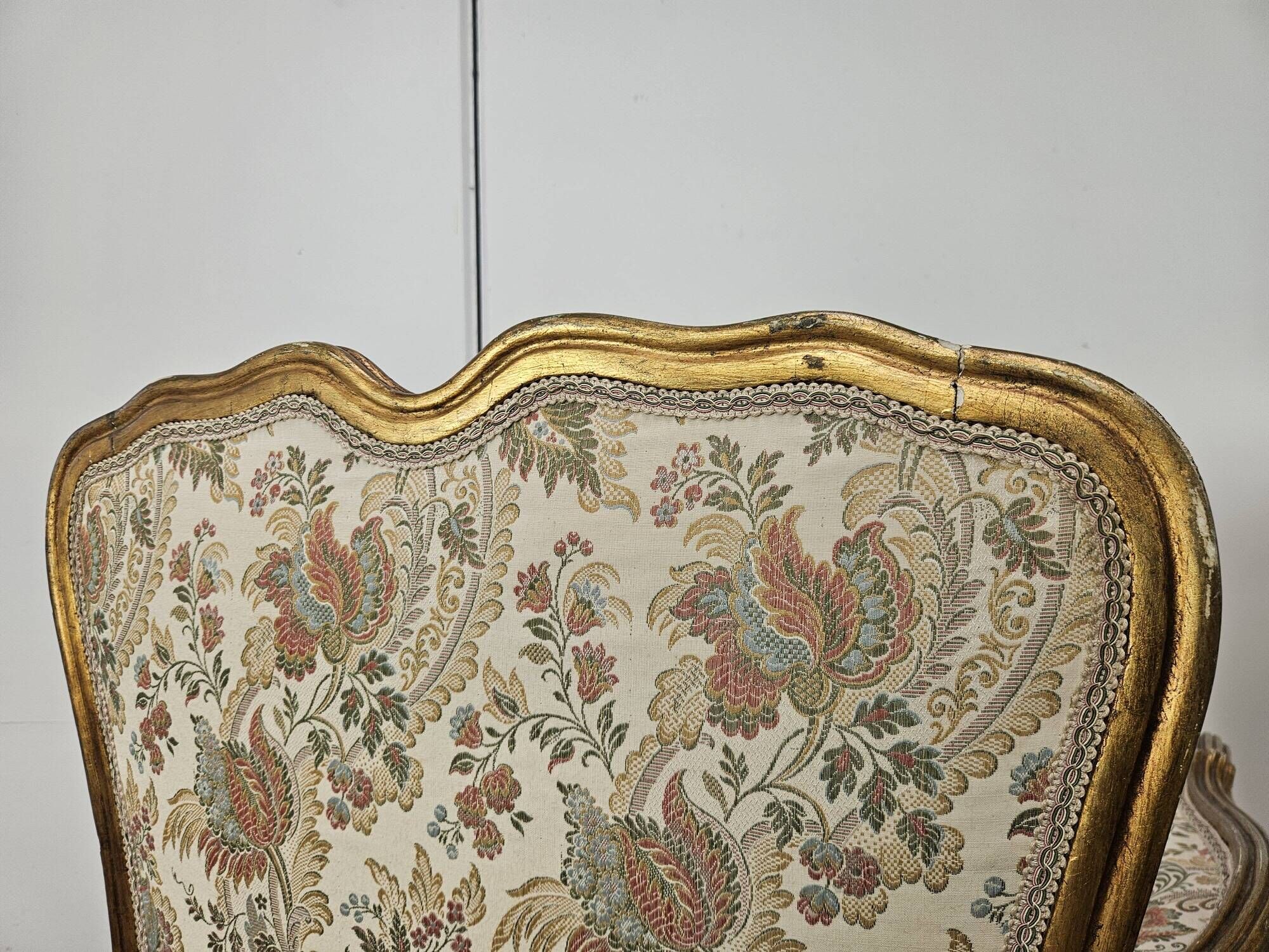20th Century Italian Baroque Style Bergère Armchairs in Carved and Gilded W
