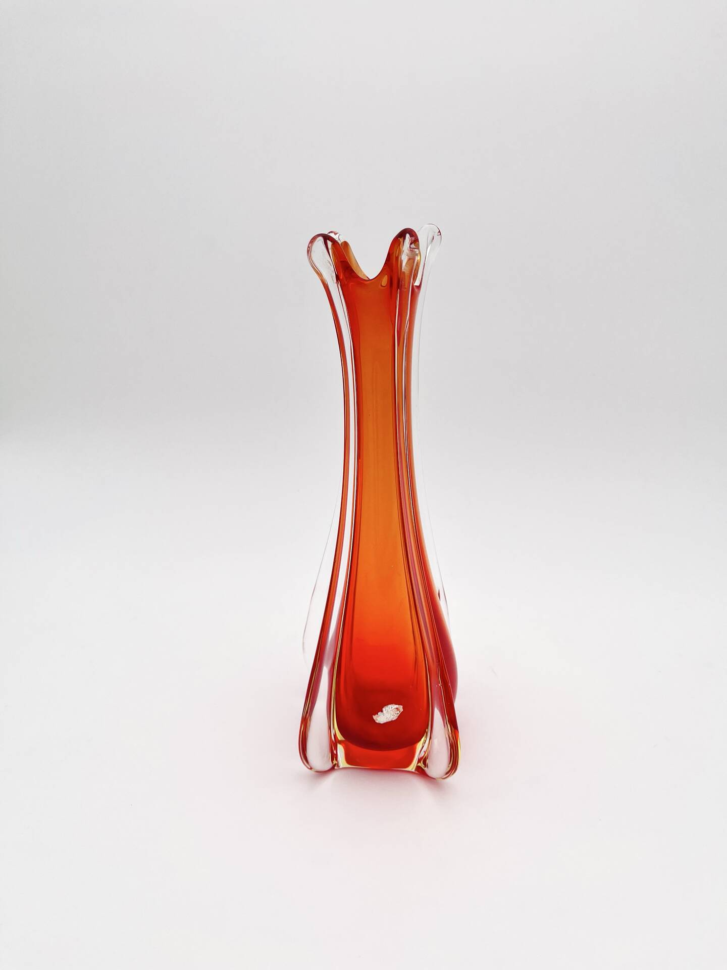 Murano Vase - Ouraline - Sommerso - Red & Yellow - 28cm