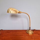 Large Art Deco brass lamp, shell shape, 1930