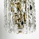 XL Mid Century brass crystal glass chandelier, Vereinigte Werkstätten