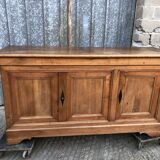 Louis Philippe style sideboard in solid walnut with 3 doors and 1 pull-out shelf.