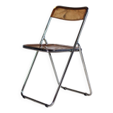 Folding chair in plexiglass and chrome, 1970