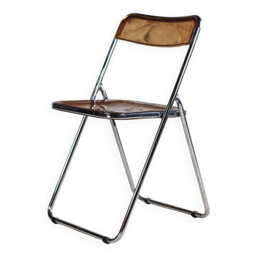 Folding chair in plexiglass and chrome, 1970