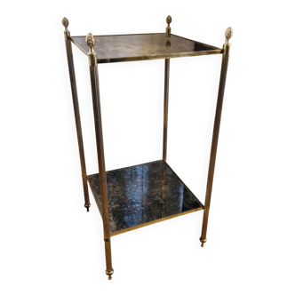 Side table or guéridon Maison Baguès bronze and glass