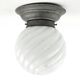 Art Deco ceiling lamp, white glass, Poland, 1930s