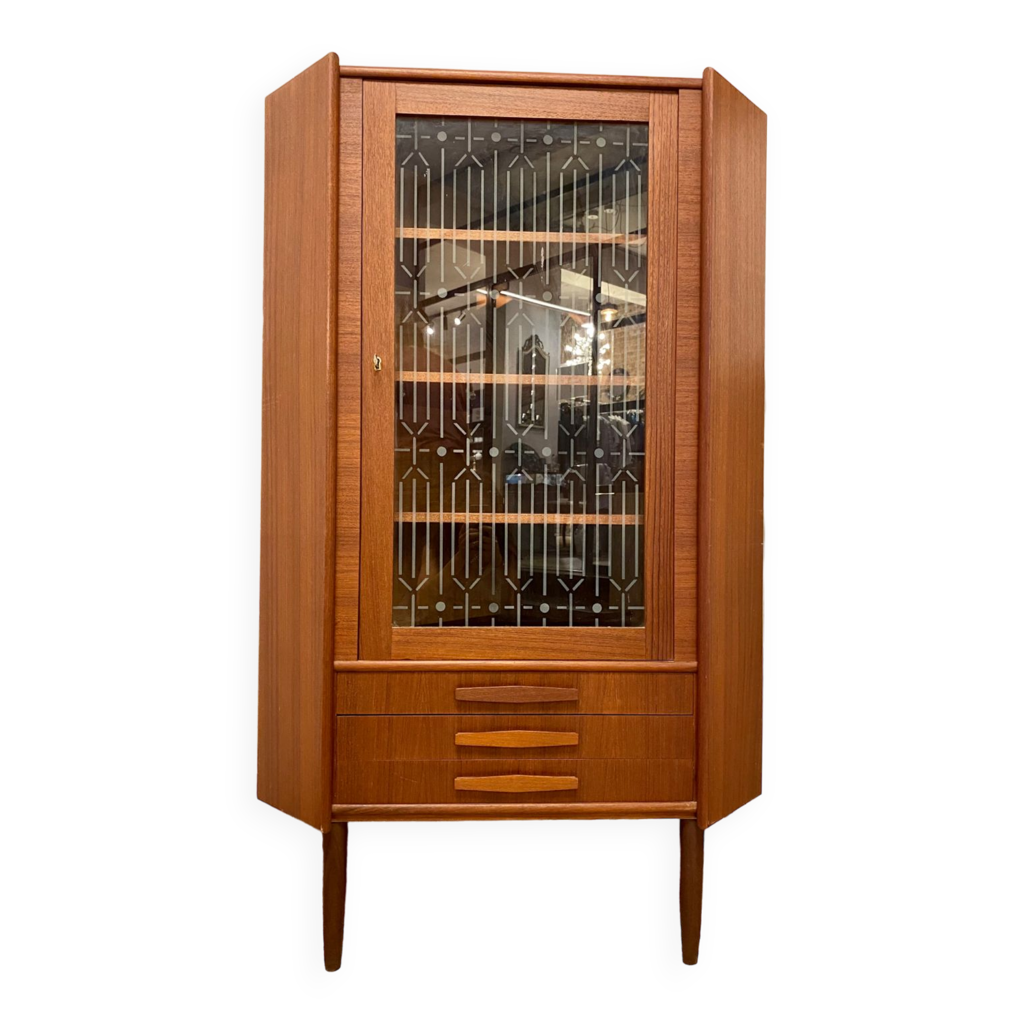 Bibliothèque D'angle Midcentury Teck - Design Danois Vintage 1960