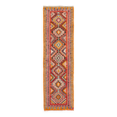 Turkish Handwoven Vintage Herki Kilim 105 cm x 336 cm