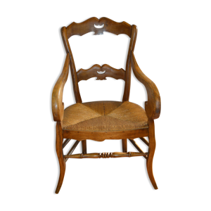 fauteuil paillé campagnard