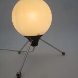 Vintage metal and opaline tripod lamp