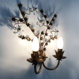 Magnificent vintage Italian wall light with Swarovski crystal, 1970s