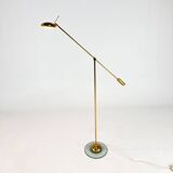 Dutch design brass and glass counter balance floorlamp by herda, 1970s