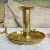 Paire de bougeoirs anciens en laiton