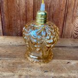 Vintage cut amber glass suspension globe.